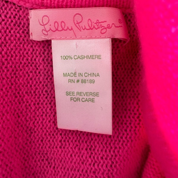 Lilly Pulitzer Harp Cashmere Cape Sweater Cerise Pink OS - Picture 7 of 8